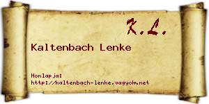 Kaltenbach Lenke névjegykártya